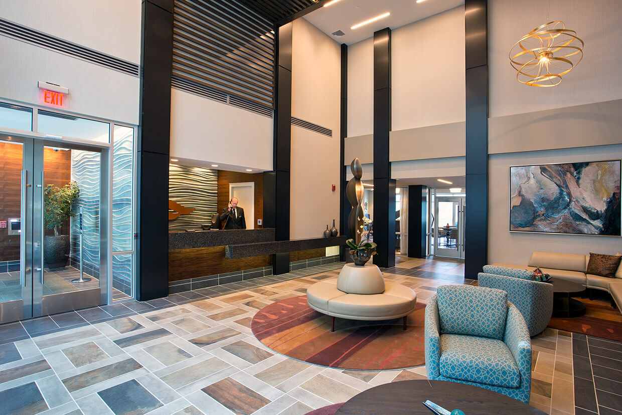 Dramatic Double-height Lobby with 24/7 Concierge Service